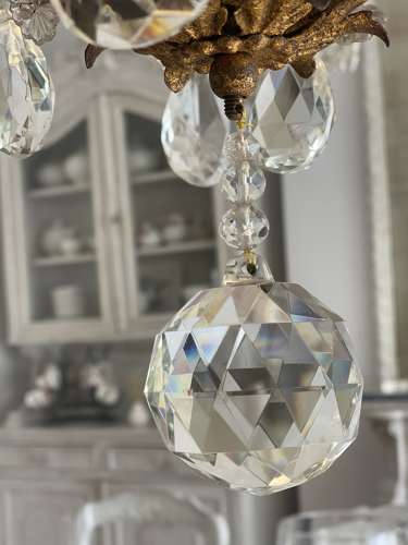 Large Vintage French Crystal Chandelier - rewired