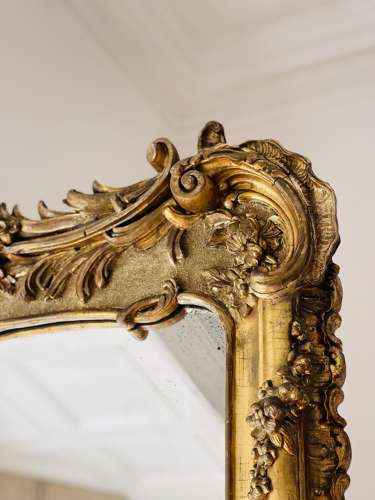 New - Large French Gilt Leaner Mirror