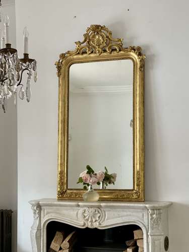 Large Antique French gilt mirror c1850