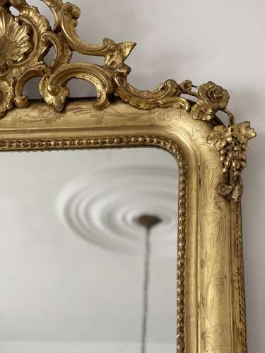 Large Antique French gilt mirror c1850