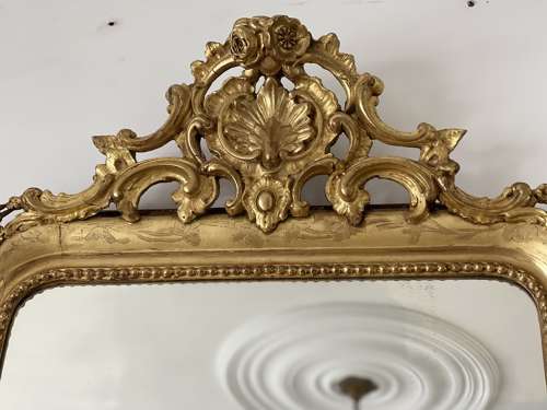 Large Antique French gilt mirror c1850
