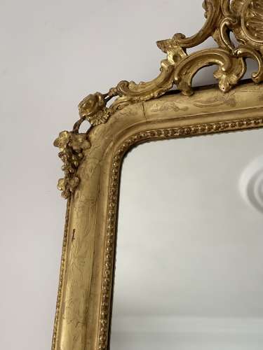 Large Antique French gilt mirror c1850