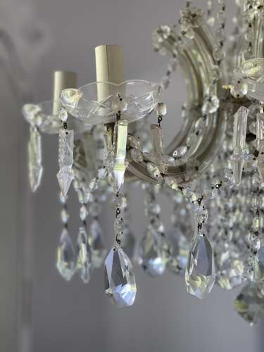 Antique French 8 arm crystal chandelier