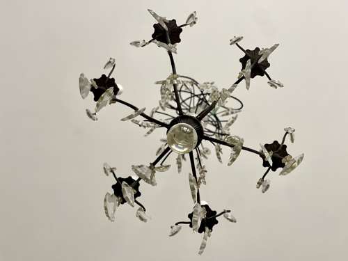Antique French crystal 6 arm chandelier