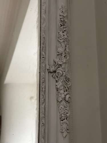 Antique French painted mirror c1880
