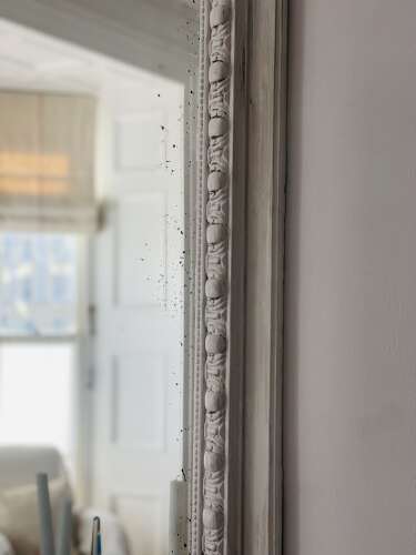 Large antique French painted mirror