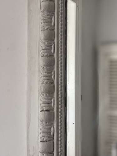 Large antique French painted mirror