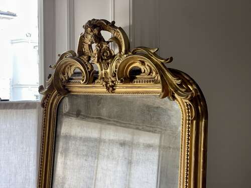 NEW IN - Large antique French gilt leaner mirror