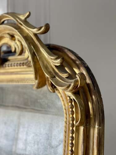 NEW IN - Large antique French gilt leaner mirror