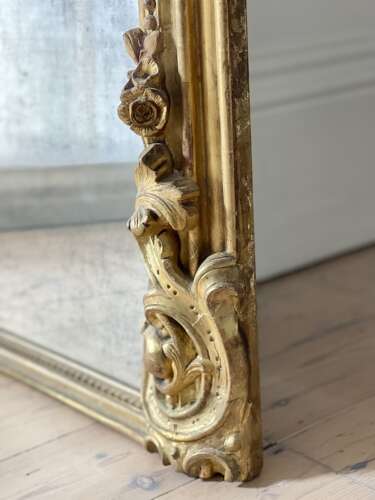 NEW IN - Large antique French gilt leaner mirror