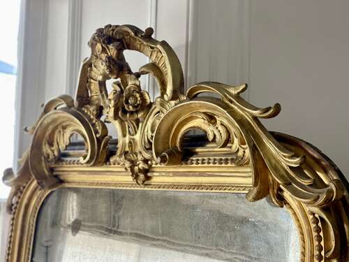 NEW IN - Large antique French gilt leaner mirror