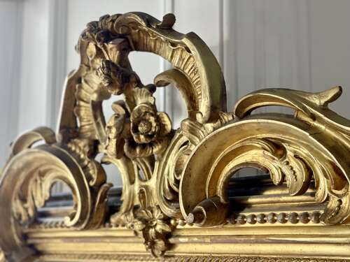 NEW IN - Large antique French gilt leaner mirror