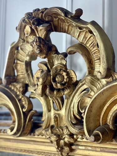 NEW IN - Large antique French gilt leaner mirror