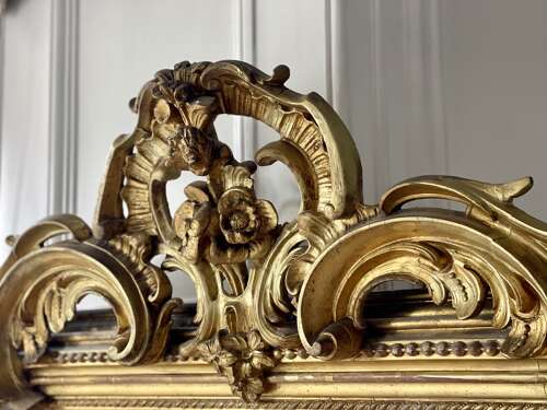 NEW IN - Large antique French gilt leaner mirror