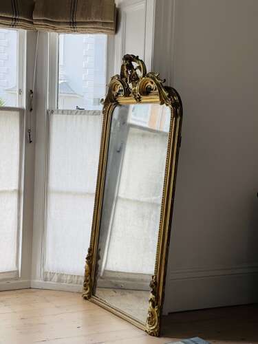 NEW IN - Large antique French gilt leaner mirror
