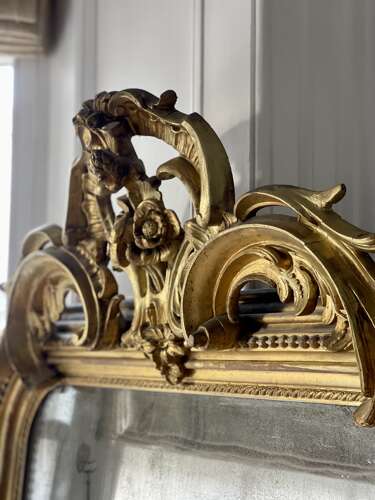 NEW IN - Large antique French gilt leaner mirror