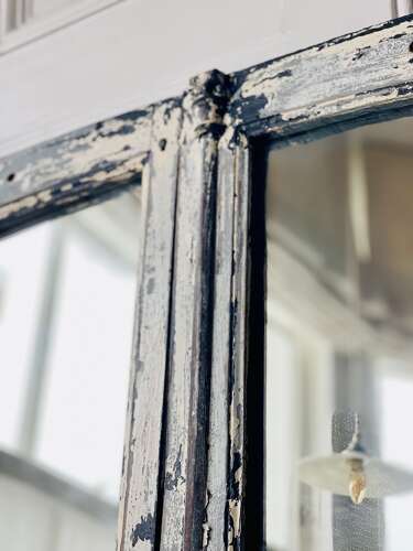 Pair of antique French mirrored windows
