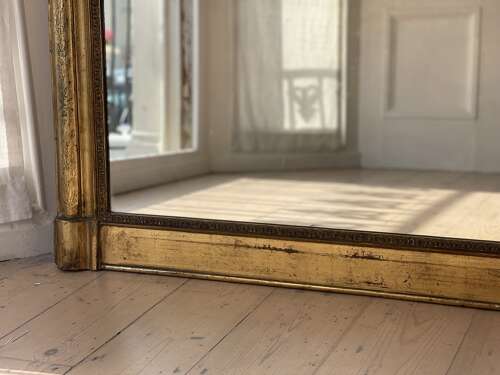 Antique French Louis Philippe gilt mirror c1850