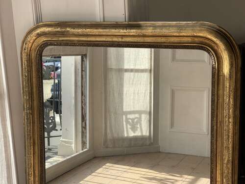 Antique French Louis Philippe gilt mirror c1850