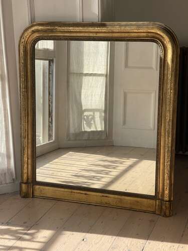 Antique French Louis Philippe gilt mirror c1850