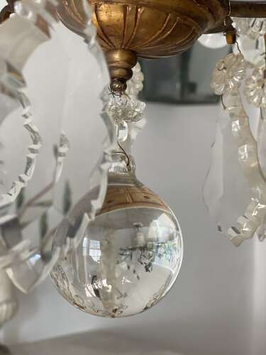 Pair of large antique French cage chandeliers