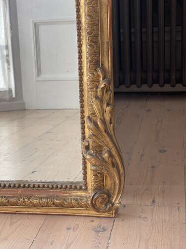 Large antique French gilt Louis XV mirror
