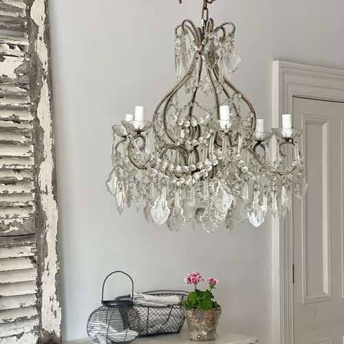 NEW IN - Antique French crystal chandelier