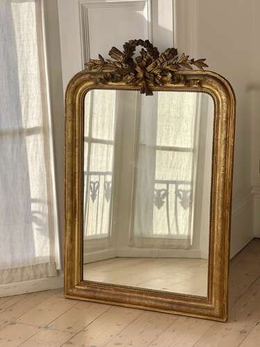 Antique French gilt Louis XVI mirror