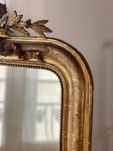 Antique French gilt Louis XVI mirror