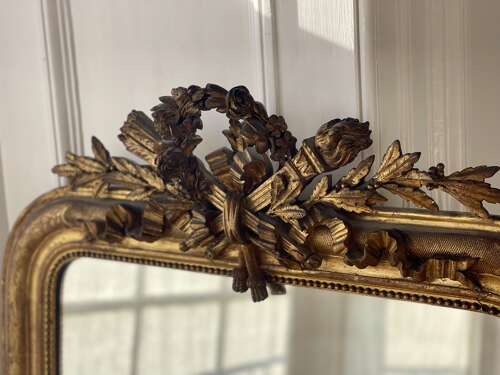Antique French gilt Louis XVI mirror