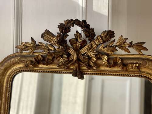 Antique French gilt Louis XVI mirror