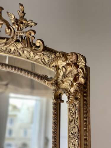 Large antique French gilt mirror c1880