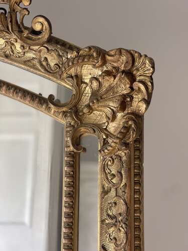 Large antique French gilt mirror c1880