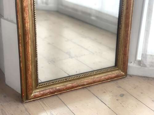 Antique French worn gilt Louis Philippe mirror