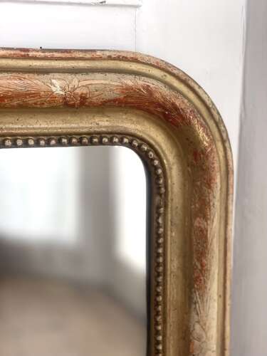 Antique French worn gilt Louis Philippe mirror