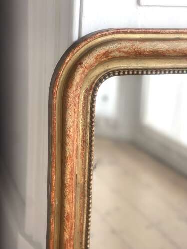 Antique French worn gilt Louis Philippe mirror