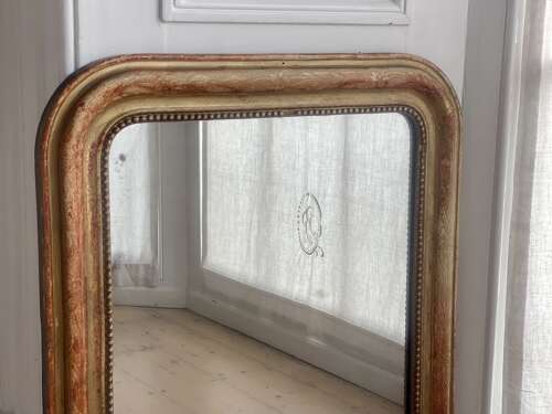 Antique French worn gilt Louis Philippe mirror