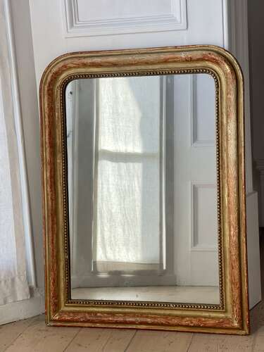 Antique French worn gilt Louis Philippe mirror