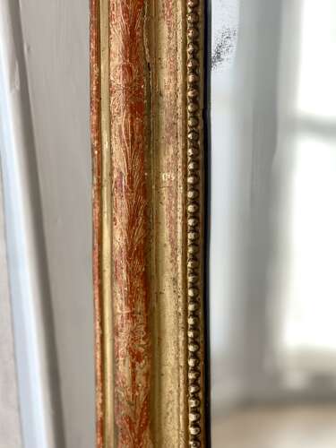 Antique French worn gilt Louis Philippe mirror