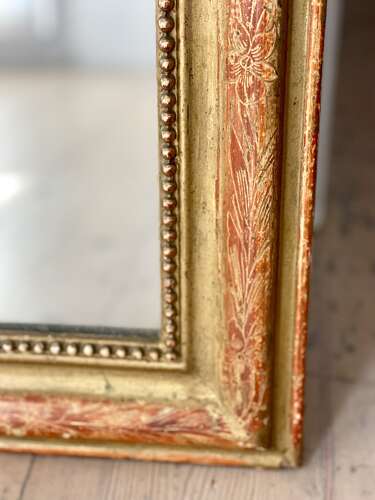 Antique French worn gilt Louis Philippe mirror