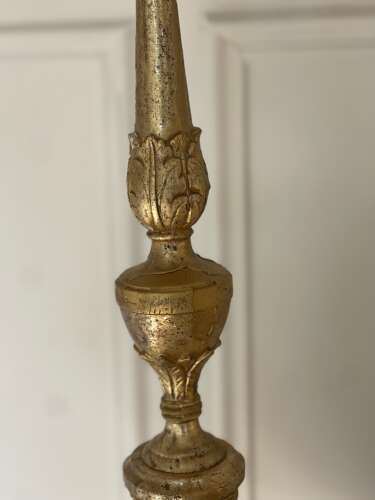 Pair of 19th century French gilt candlesticks