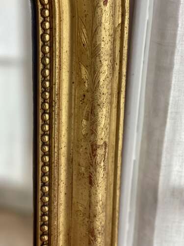 Antique French gilt Louis Philippe mirror with crest