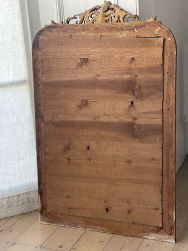 Antique French gilt Louis Philippe mirror with crest
