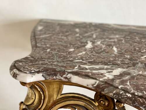 Antique French gilt and marble console