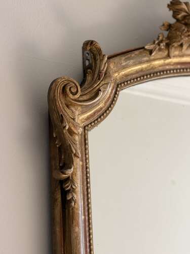 Large antique French gilt mirror c1880