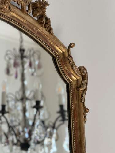 Large antique French gilt mirror c1880