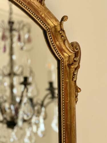 Large antique French gilt mirror c1880