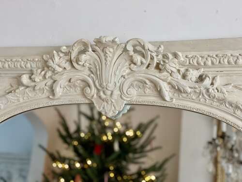 Antique French bare gesso mirror