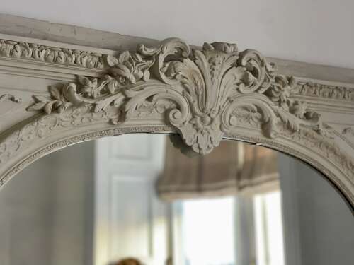 Antique French bare gesso mirror