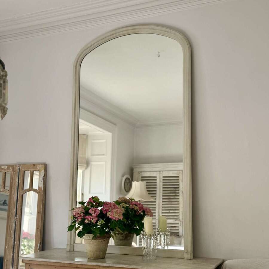 Large antique French painted mirror